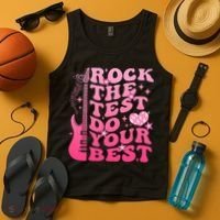 Rock The Test Do Your Best Testing Day For Teacher Student  Tank Top thumb 4