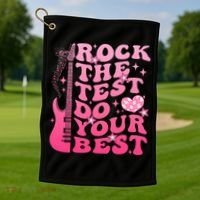 Rock The Test Do Your Best Testing Day For Teacher Student  Golf Towel thumb 1