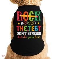 Rock The Test Don't Stress Just Do Your Best Teacher Testing Doggie Tank thumb 0
