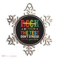 Rock The Test Don't Stress Just Do Your Best Teacher Testing Ornament thumb 0