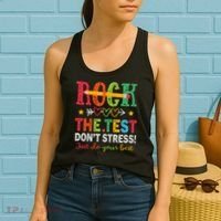 Rock The Test Don't Stress Just Do Your Best Teacher Testing Women's Tank Top thumb 2