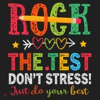 Rock The Test Don't Stress Just Do Your Best Teacher Testing Golf Towel thumb 3