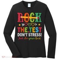 Rock The Test Don't Stress Just Do Your Best Teacher Testing Women's Long Sleeve Shirt thumb 0
