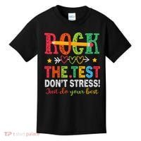 Rock The Test Don't Stress Just Do Your Best Teacher Testing Kids T-Shirt thumb 0