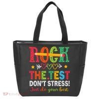 Rock The Test Don't Stress Just Do Your Best Teacher Testing Tote Bag thumb 0