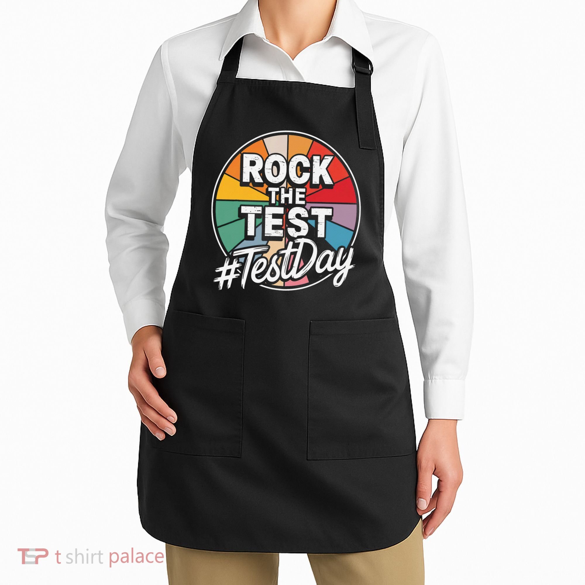 Rock The Test Motivation For Teachers Students On Exam Day Apron