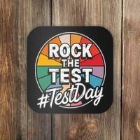 Rock The Test Motivation For Teachers Students On Exam Day Coaster thumb 0