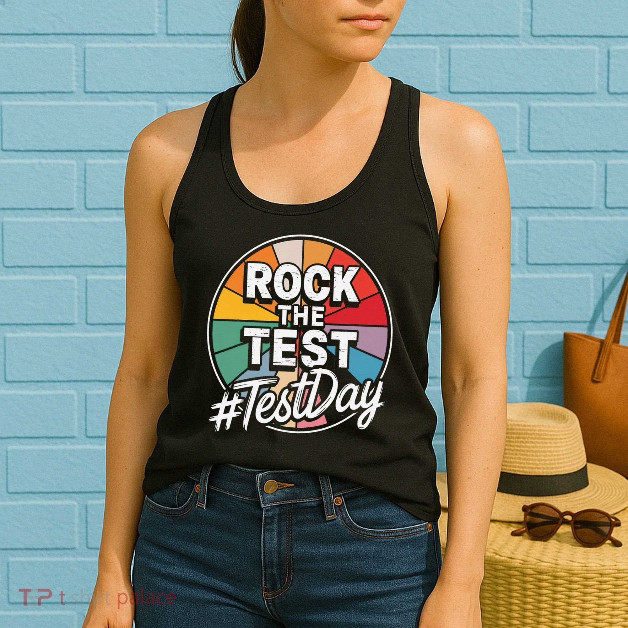 Rock The Test Motivation For Teachers Students On Exam Day Women's Tank Top