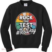 Rock The Test Motivation For Teachers Students On Exam Day Kids Sweatshirt thumb 0