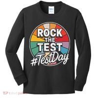 Rock The Test Motivation For Teachers Students On Exam Day Kids Long Sleeve Shirt thumb 0