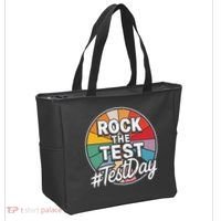 Rock The Test Motivation For Teachers Students On Exam Day Tote Bag thumb 2