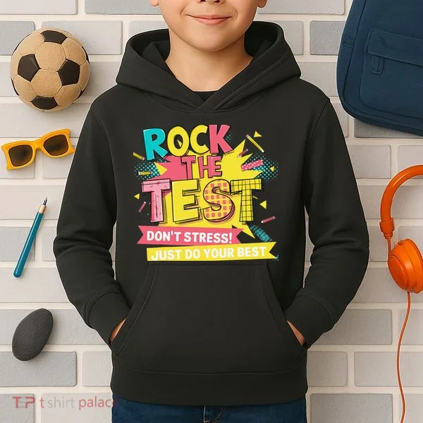 Rock The Test Day Testing Day Kids Hoodie