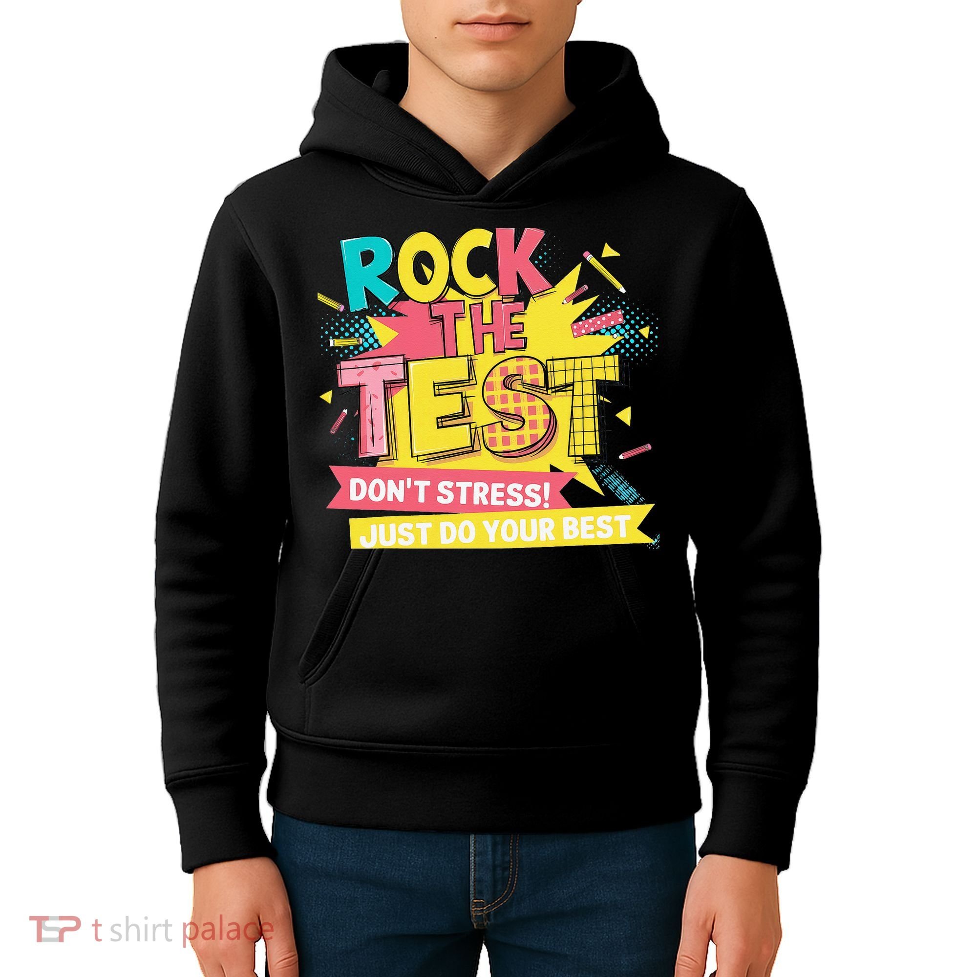 Rock The Test Day Testing Day Kids Hoodie