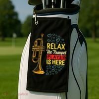 Relax The Trumpet Player Is Here Golf Towel thumb 2