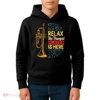 Relax The Trumpet Player Is Here Kids Hoodie thumb 4