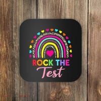 Rock The Test Test Day Teacher Testing Day Coaster thumb 0