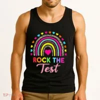 Rock The Test Test Day Teacher Testing Day Tank Top thumb 3