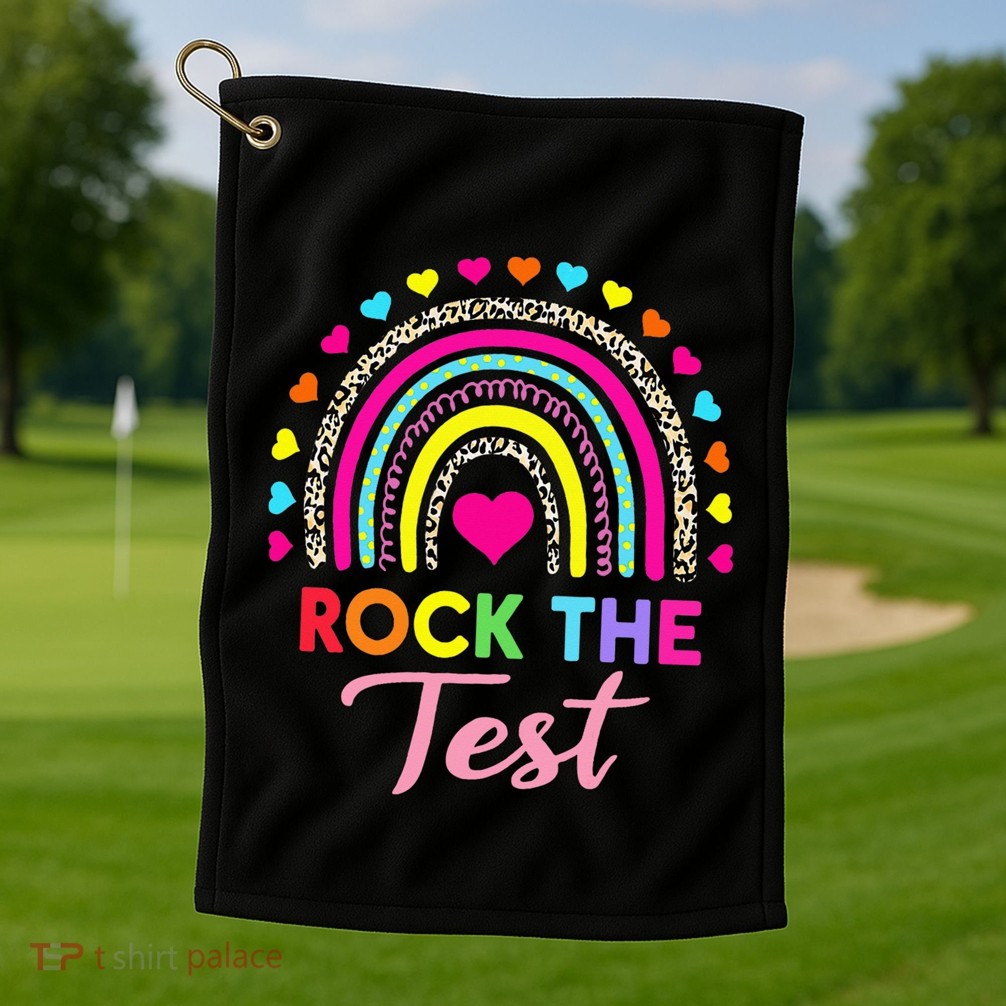 Rock The Test Test Day Teacher Testing Day Golf Towel
