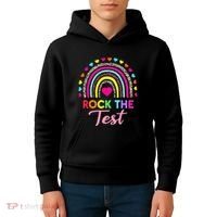 Rock The Test Test Day Teacher Testing Day Kids Hoodie thumb 4