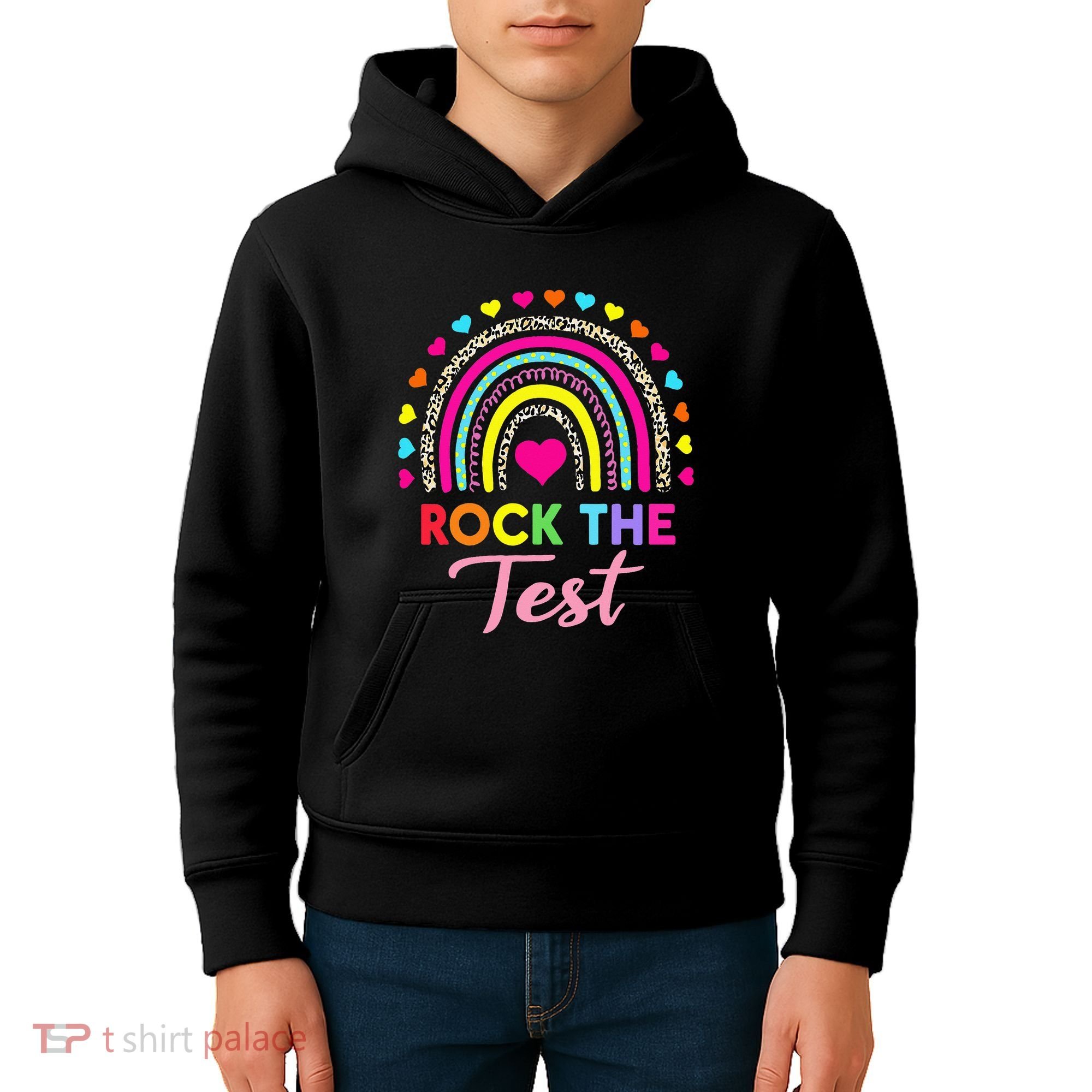 Rock The Test Test Day Teacher Testing Day Kids Hoodie