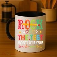 Rock The Test Dont Stress Just Do Your Best Teacher Testing Coffee Mug thumb 4