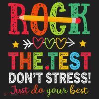 Rock The Test Dont Stress Just Do Your Best Teacher Testing Hat thumb 2