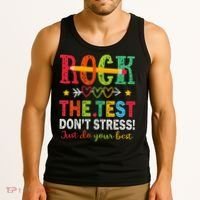 Rock The Test Dont Stress Just Do Your Best Teacher Testing Tank Top thumb 3