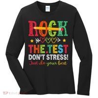 Rock The Test Dont Stress Just Do Your Best Teacher Testing Women's Long Sleeve Shirt thumb 0