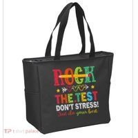 Rock The Test Dont Stress Just Do Your Best Teacher Testing Tote Bag thumb 2