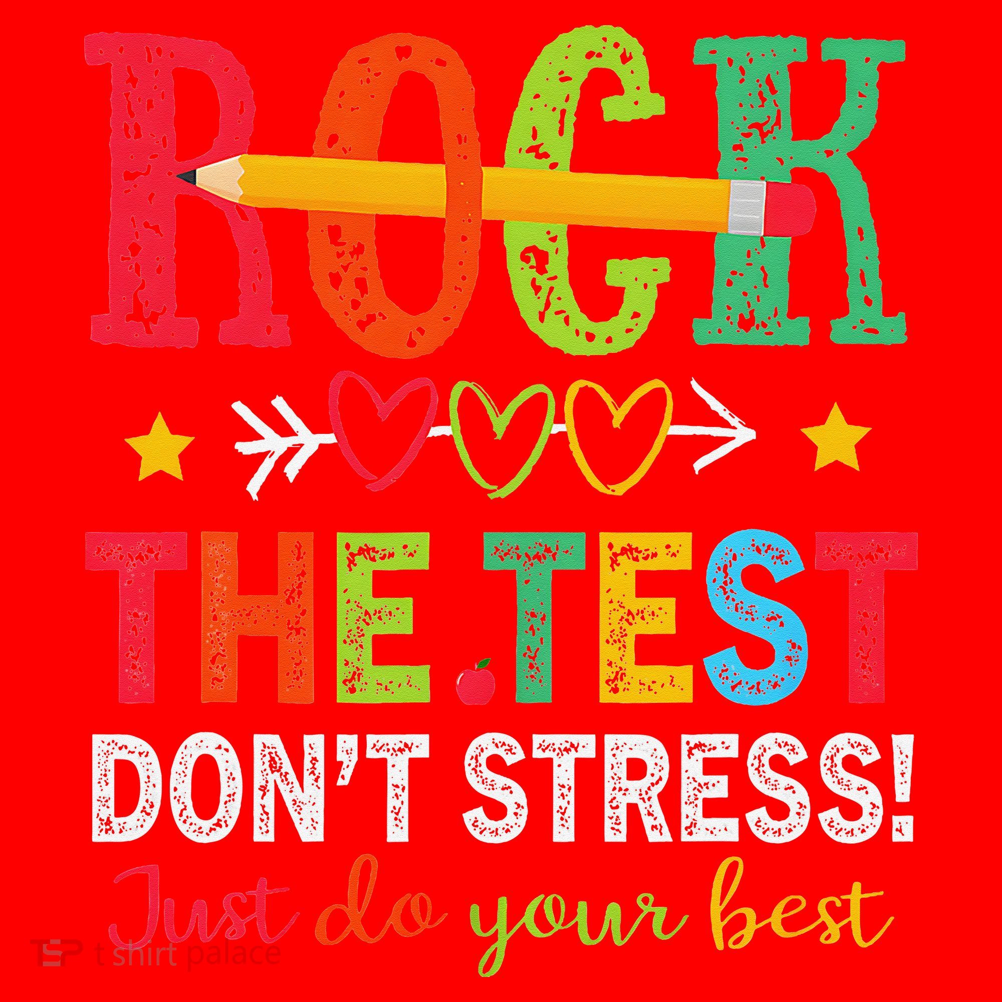 Rock The Test Dont Stress Just Do Your Best Teacher Testing Santa Hat