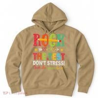 Rock The Test Dont Stress Just Do Your Best Teacher Testing Hoodie thumb 0
