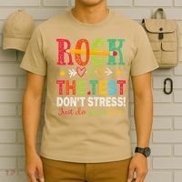 Rock The Test Dont Stress Just Do Your Best Teacher Testing T-Shirt thumb 6