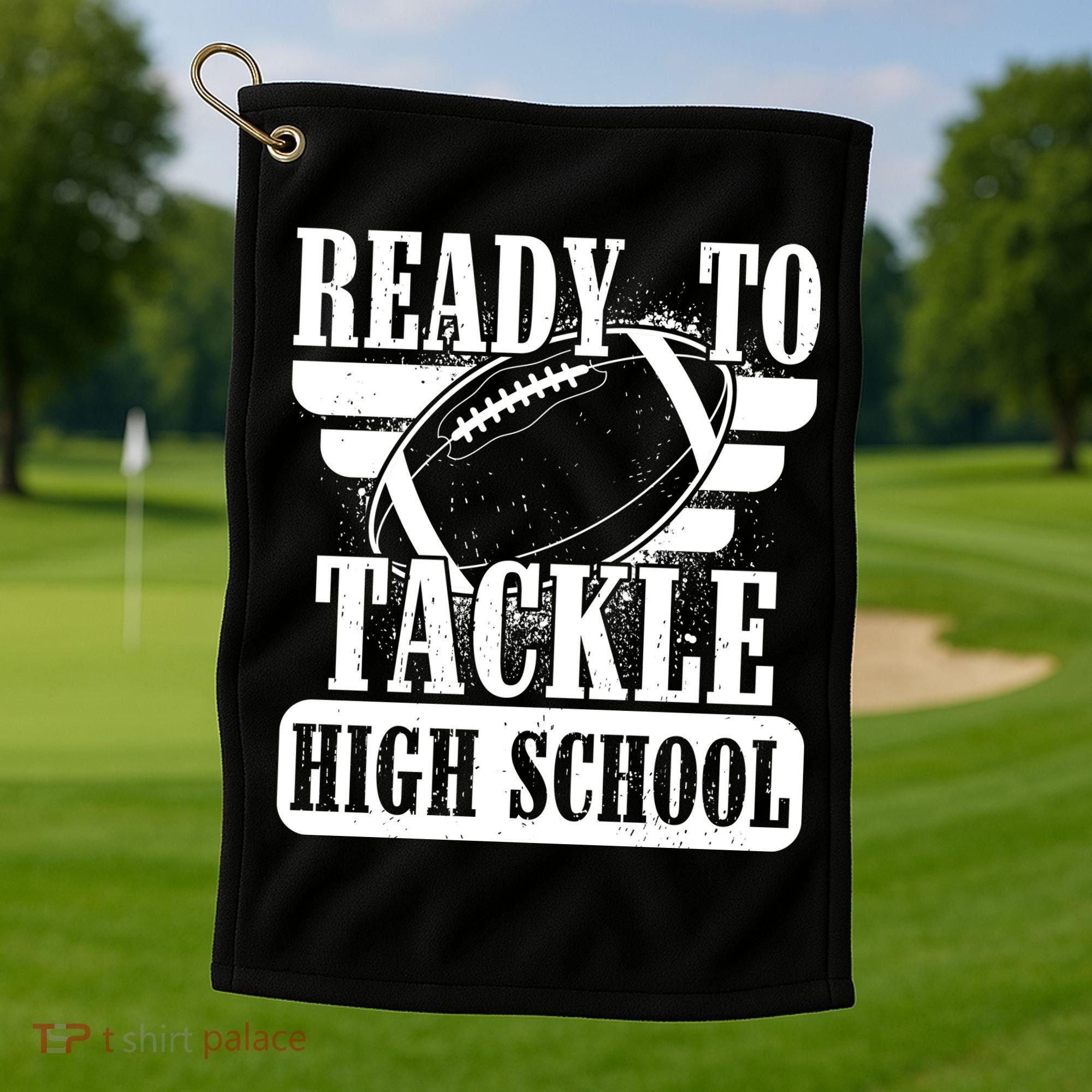 Ready To Tackle High School Football Ball Golf Towel
