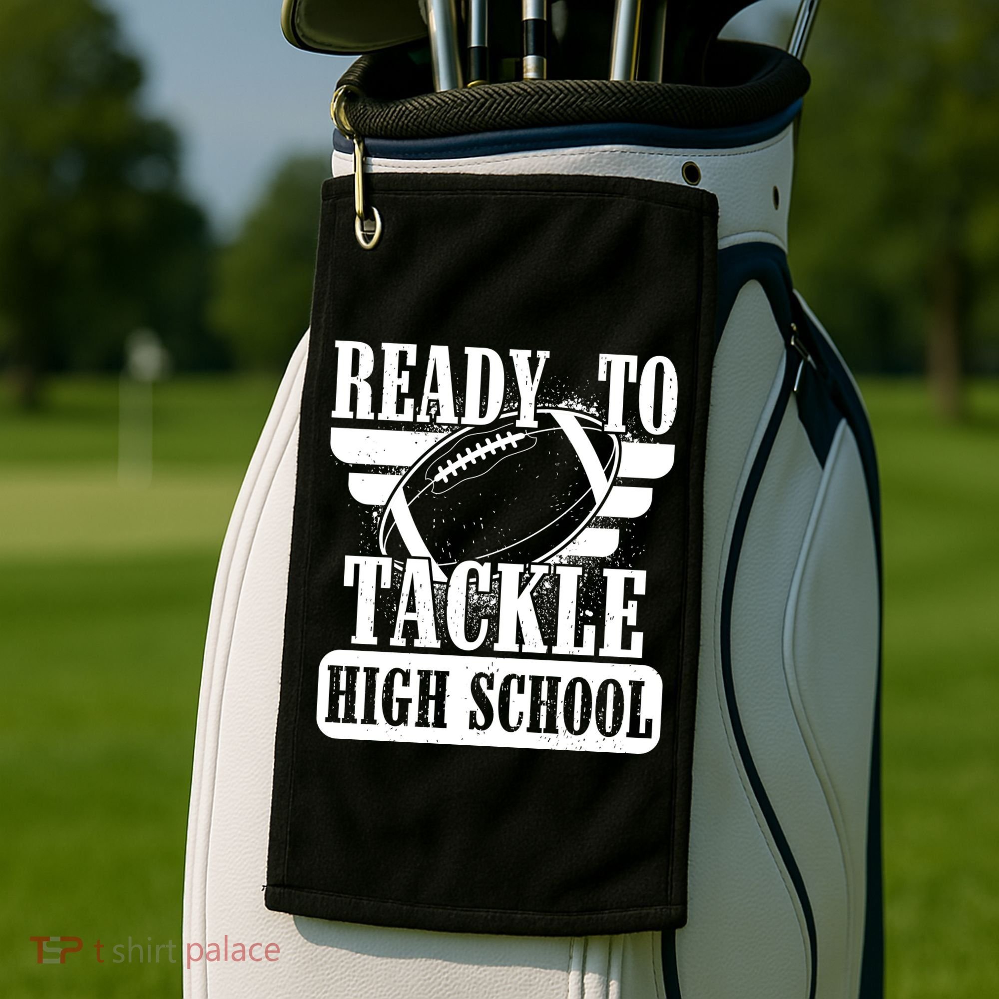Ready To Tackle High School Football Ball Golf Towel