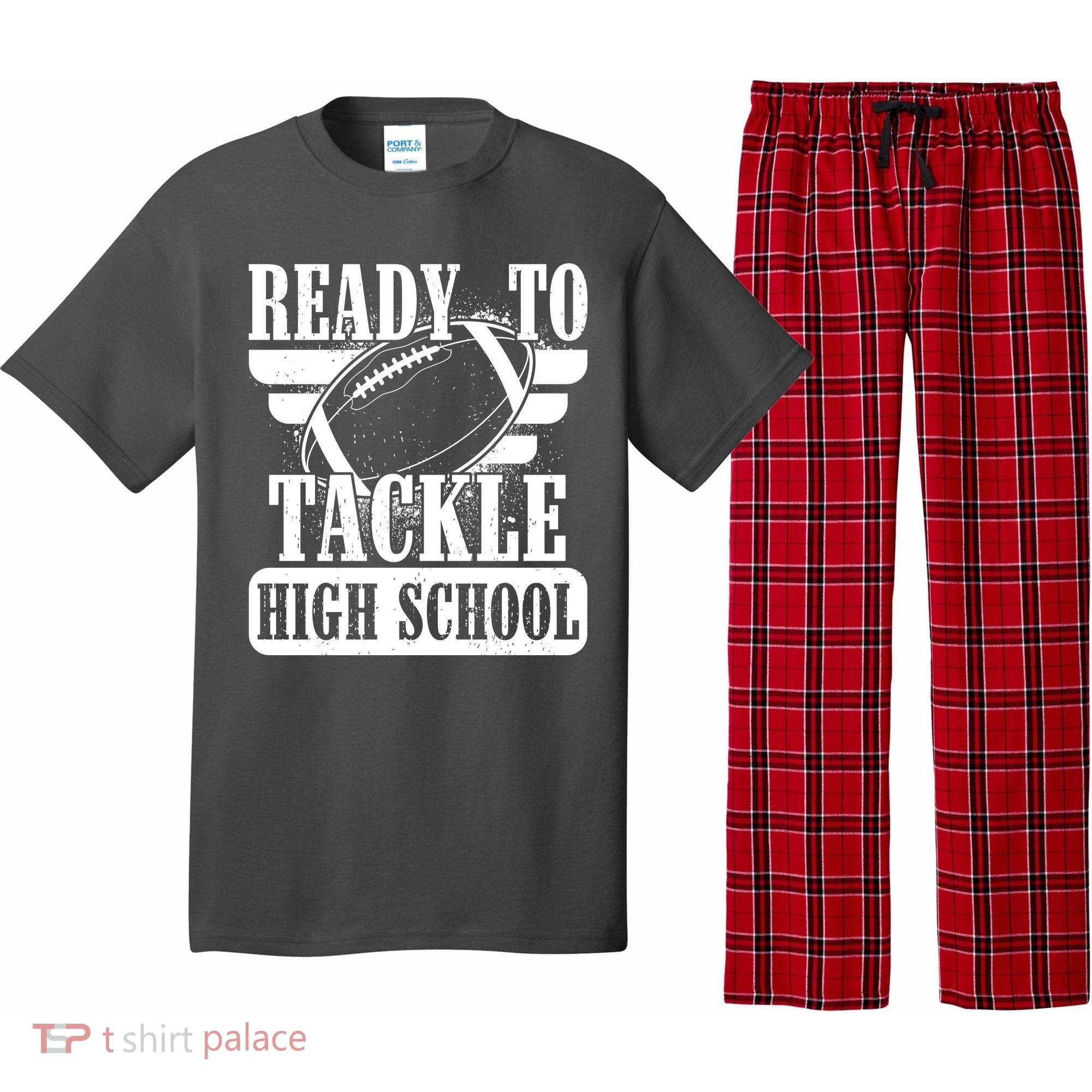 Ready To Tackle High School Football Ball Pajama Set
