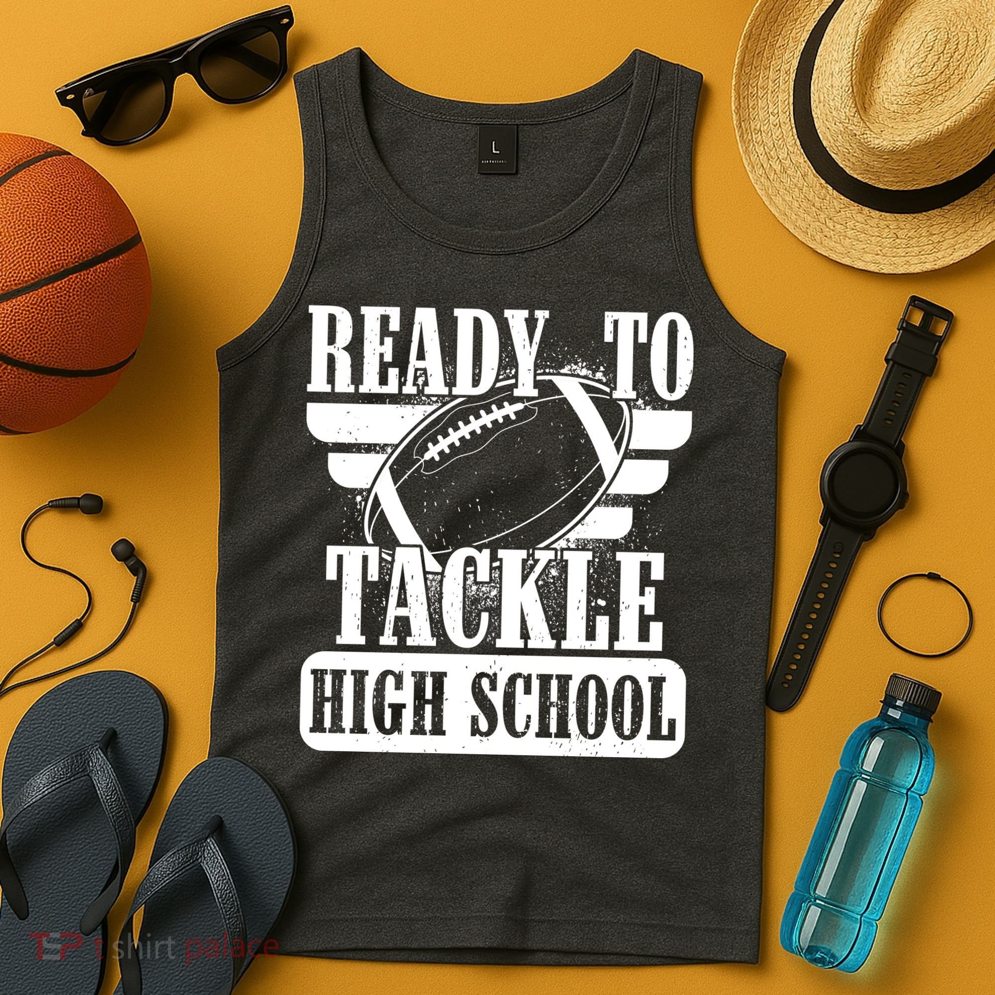 Ready To Tackle High School Football Ball Tank Top