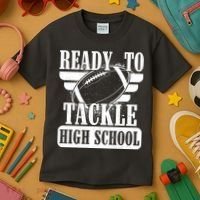 Ready To Tackle High School Football Ball Kids T-Shirt thumb 3