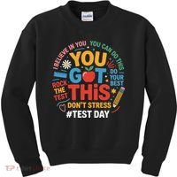 Rock The Test Dont Stress You Got This Funny Testing Day Kids Sweatshirt thumb 0