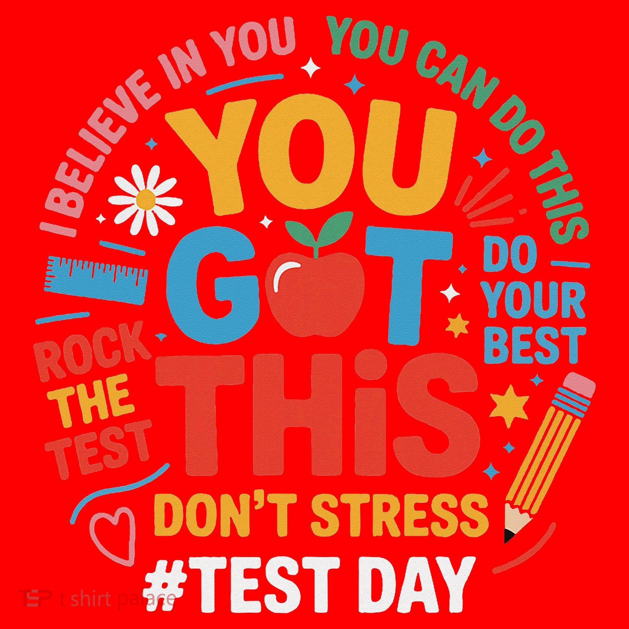 Rock The Test Dont Stress You Got This Funny Testing Day Santa Hat