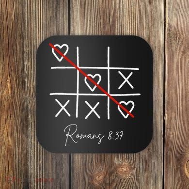 Romans Tic Tac Toe Heart Classic Strategy Game For Christian Coaster