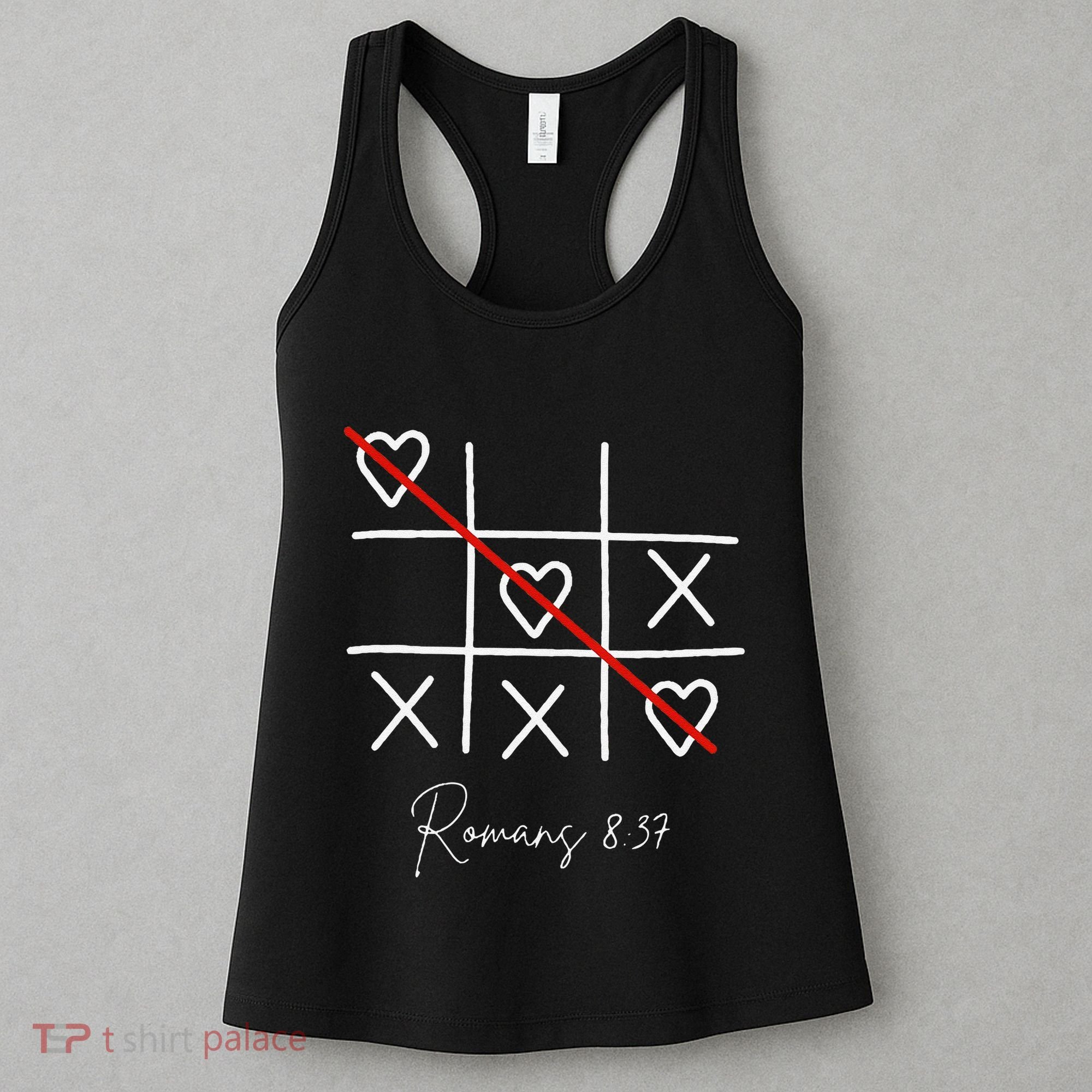 Romans Tic Tac Toe Heart Classic Strategy Game For Christian Women's Tank Top