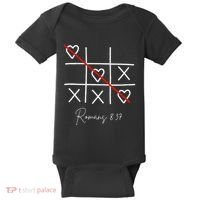 Romans Tic Tac Toe Heart Classic Strategy Game For Christian Baby Bodysuit thumb 0