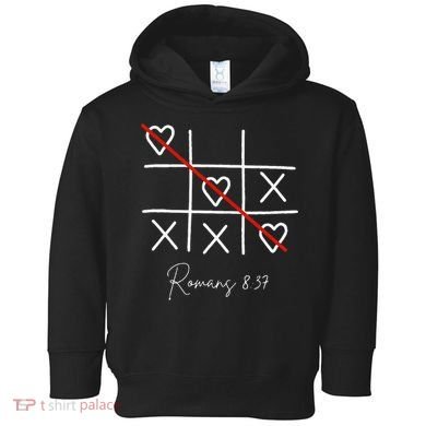Romans Tic Tac Toe Heart Classic Strategy Game For Christian Toddler Hoodie