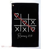 Romans Tic Tac Toe Heart Classic Strategy Game For Christian Golf Towel thumb 0