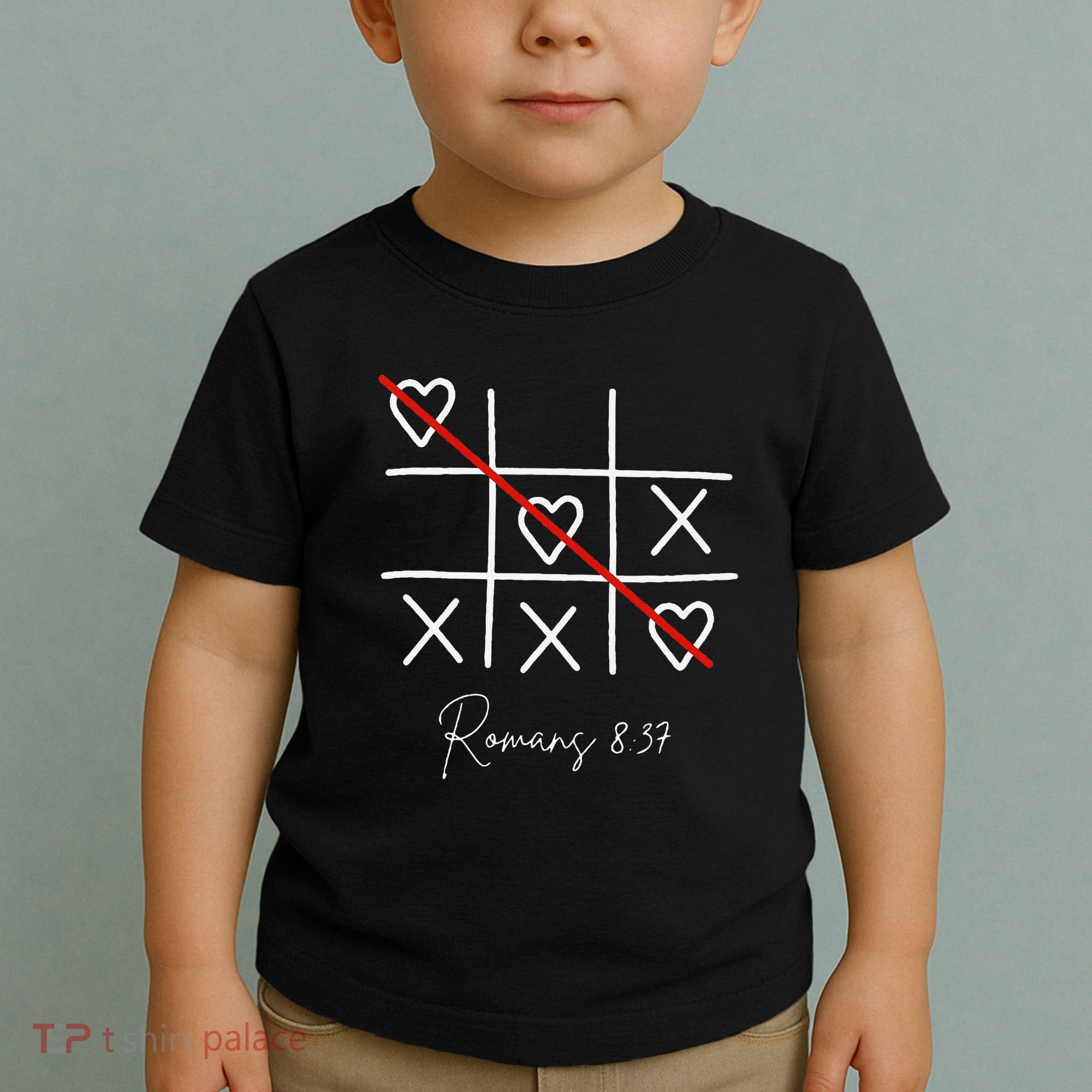 Romans Tic Tac Toe Heart Classic Strategy Game For Christian Toddler T-Shirt