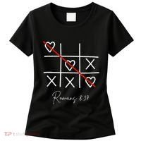 Romans Tic Tac Toe Heart Classic Strategy Game For Christian Women's T-Shirt thumb 0