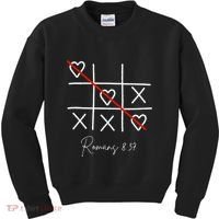 Romans Tic Tac Toe Heart Classic Strategy Game For Christian Kids Sweatshirt thumb 0
