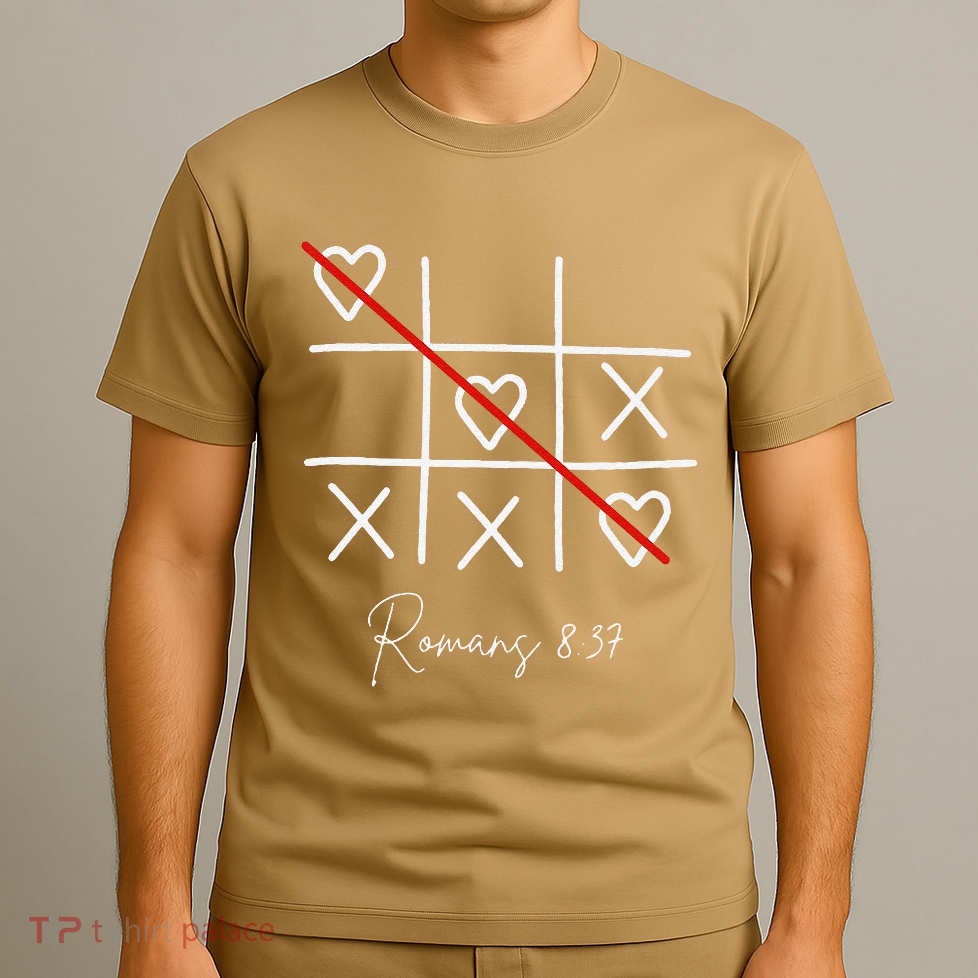 Romans Tic Tac Toe Heart Classic Strategy Game For Christian T-Shirt