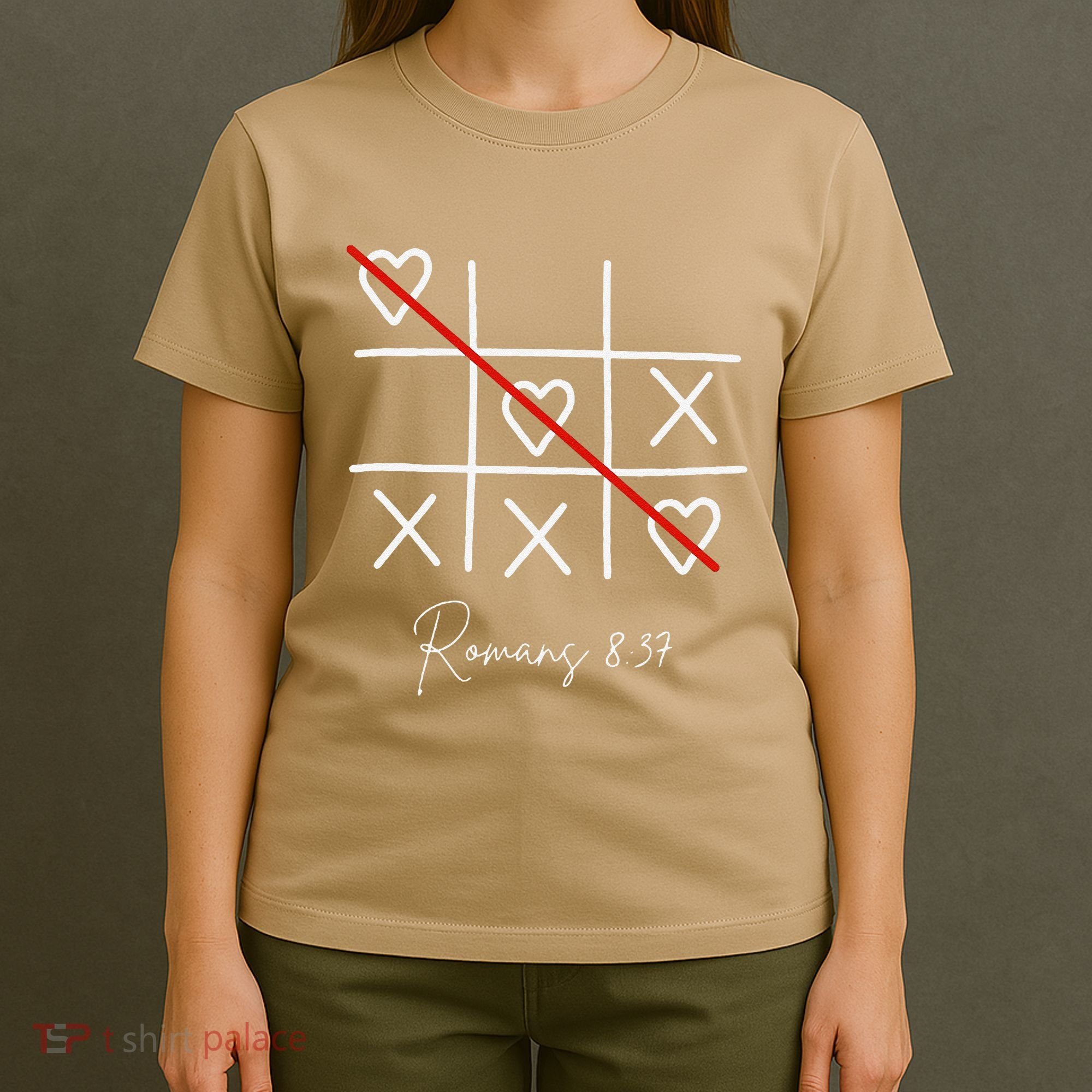 Romans Tic Tac Toe Heart Classic Strategy Game For Christian T-Shirt