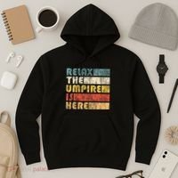 Relax The Umpire Is Here Baseball Hoodie thumb 3
